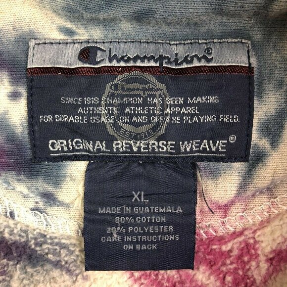 Champion Reverse Weave Norwich University Tie Dye Hooded Sweatshirt XL OOAK - Picture 3 of 10